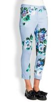 Thumbnail for your product : MSGM Floral-Print Cropped Pencil Pants