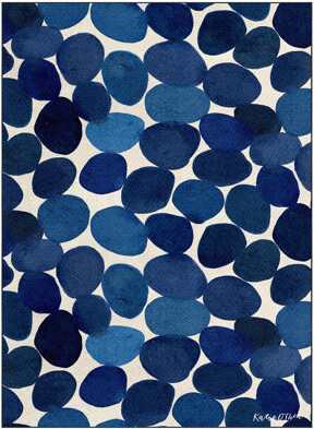 East Urban Home Smooth Stones I Washable Circles Art Area Rug size 8'x10' Softness with Non-Slipping Backing