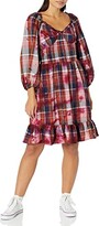 Thumbnail for your product : Angie Women's Plaid Long Sleeve Dress with Ruffle Hem