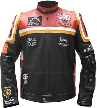 Stylowears HDMM Mickey Rourke Marlboro Genuine Mens Cow Hide Vintage Biker Leather Jacket (XXL