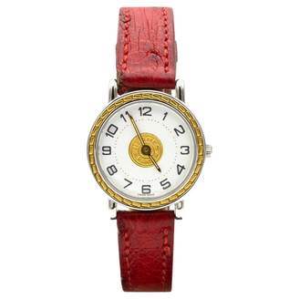 Hermes Vintage Sellier Red gold and steel Watches