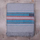 Thumbnail for your product : The Tartan Blanket Co. Personalised Recycled Wool Blanket In Light Grey Stripe