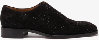 Christian Louboutin Corteo Crystal-studded Suede Oxford Shoes