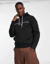 Thumbnail for your product : Tommy Hilfiger embroidered flag logo hoodie in black