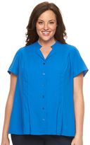 Thumbnail for your product : Dana Buchman Plus Size Printed Pintuck Blouse