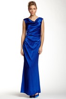 Thumbnail for your product : Laundry by Shelli Segal Drape Front Satin Gown