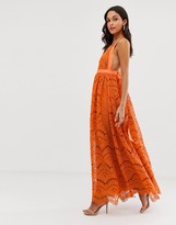 Thumbnail for your product : ASOS DESIGN maxi dress in cutwork broderie