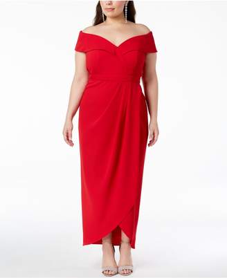 Xscape Evenings Plus Size Off-The-Shoulder Gown