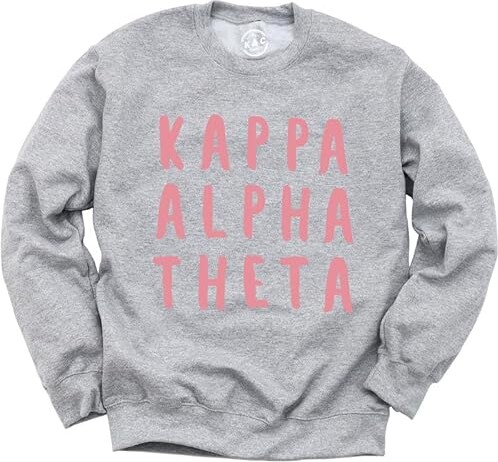 Kite and Crest Kappa Alpha Theta Sweatshirt - Theta Pink Bubble Gum Sorority Crewneck Sweatshirt