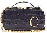Thumbnail for your product : Chloé The C Mini Croc-effect Leather Cross-body Bag - Navy