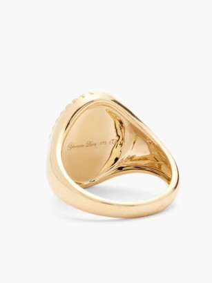 Yvonne Léon Diamond, Coral & Gold Signet Ring - Orange Multi
