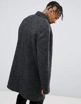 Thumbnail for your product : ASOS Design Borg Overcoat In Charcoal