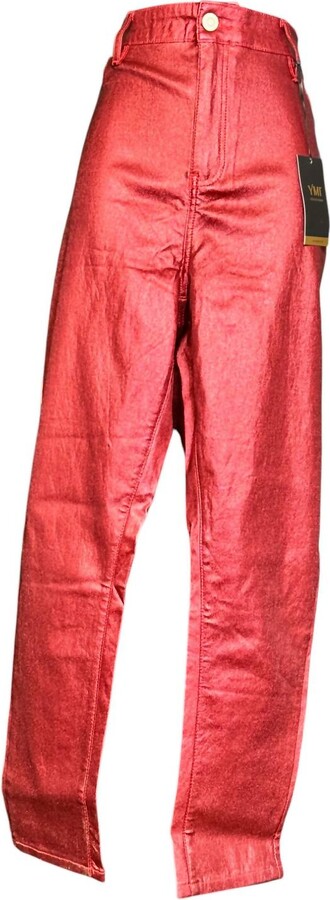 YMI Jeanswear Women's Metallic Jeans In Rust