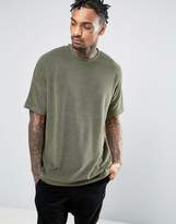 Thumbnail for your product : ASOS Oversized T-Shirt In Towelling Fabric In Khaki
