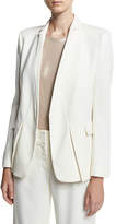 Thumbnail for your product : Halston Tuxedo Jacket w/ Notch Detail, White