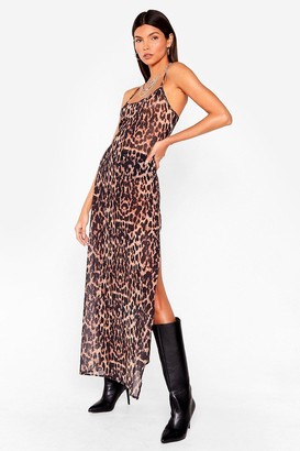Nasty Gal Womens Don't Mesh Us About Leopard Maxi Dress - Brown - 12