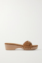 Thumbnail for your product : Ancient Greek Sandals Omonia Studded Suede Platform Clogs - Tan - IT41