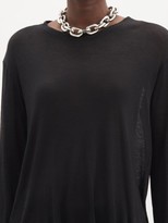 Thumbnail for your product : FRANCES DE LOURDES Marlon Cashmere-blend Jersey Long-sleeved T-shirt - Black