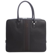 Thumbnail for your product : Ferragamo dark brown leather logo imprinted top handle travel bag