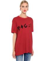 Thumbnail for your product : Dolce & Gabbana D+g Printed Cotton Jersey T-Shirt