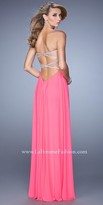 Thumbnail for your product : La Femme Shimmering Cut Out Jersey Prom Gown