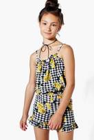 Thumbnail for your product : boohoo Girls Gingham Floral Top & Shorts Set