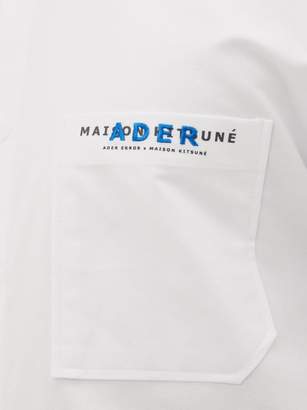 MAISON KITSUNÉ Ader Error X Ader Error X Dual-branded Cotton-twill Shirt - Mens - White