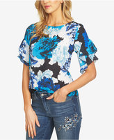 Thumbnail for your product : CeCe Ruffle-Sleeve Stately Bouquet Blouse