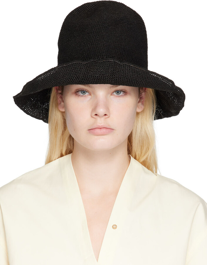 Totême Black Paper Straw Bucket Hat ShopStyle