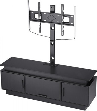 Orren Ellis TV Stand with Mount for up to TVs, Entertainment Center with Power Outlet & LED Lights, Height Adjustable TV Console with Mount with 3 Tiers Storage C