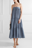 Thumbnail for your product : Apiece Apart Tangiers Tiered Cotton-chambray Midi Dress - Blue