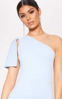 Thumbnail for your product : PrettyLittleThing Baby Blue One Shoulder Bow Detail Midi Dress
