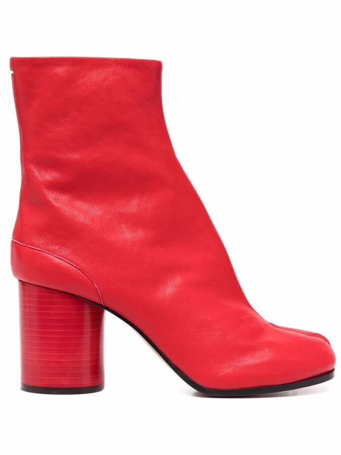 red high ankle boots