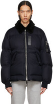 Thumbnail for your product : Burberry Navy Down Shearling Collar Jacket