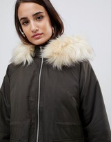 Thumbnail for your product : Asos Design ASOS Parka with Faux Fur Collar and Cuff