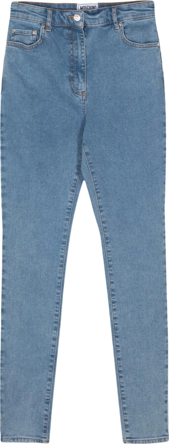 Logo-Engraved Button Jeans