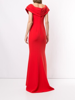 Safiyaa Madison off-the-shoulder gown