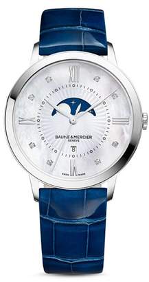 Baume & Mercier Classima Diamond Moon Phase Watch, 36.5mm