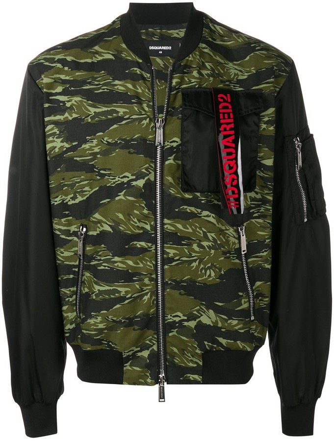 DSQUARED2 Camouflage Bomber Jacket - ShopStyle Outerwear