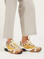 Thumbnail for your product : Acne Studios Bolzter Suede And Mesh Trainers - Womens - Yellow Multi
