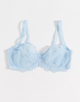 Thumbnail for your product : Ivory Rose Lingerie Ivory Rose Fuller Bust sheer mesh and lace detail non padded bra in blue