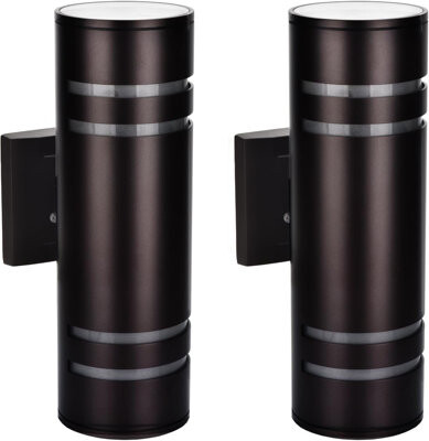 Smart Outdoor Wall Lights With Color Changing RGB+White, Wifi App Control, Dusk To Dawn Sensor, Modern Cylinder Design For Porch, Garden, And Entryway