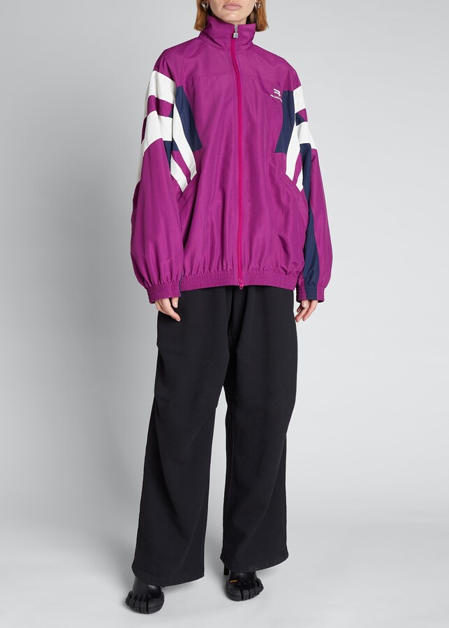 Balenciaga Colorblock Oversized Tracksuit Jacket - ShopStyle