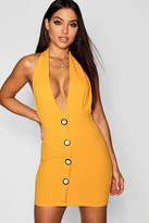 Thumbnail for your product : boohoo Horn Button Halter Mini Dress