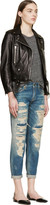 Thumbnail for your product : R 13 Blue Shredded Relaxed Jeans