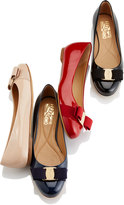 Thumbnail for your product : Ferragamo Varina Patent Bow Ballerina Flat, Rosso (Red)