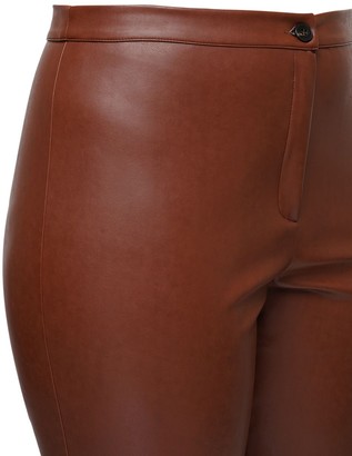 Marina Rinaldi High Waist Faux Leather Straight Pants