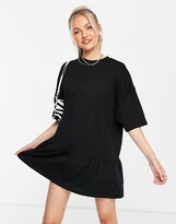 Thumbnail for your product : ASOS DESIGN oversized t-shirt dress with frill hem in black