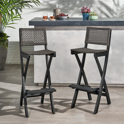 Beachcrest Home Kaylor Folding Acacia Wood 31.5\