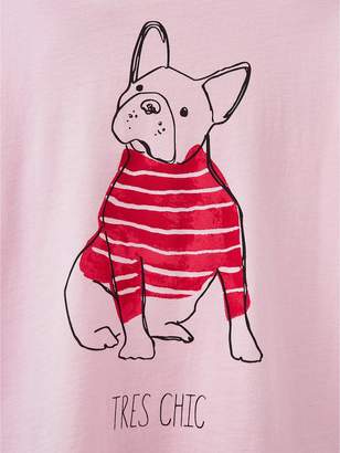 Joules Girls Bessie Bulldog Print Long Sleeve T Shirt